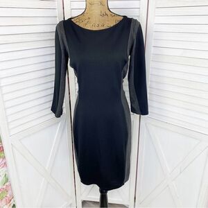 H&M Knit Colorblock Bodycon‎ Sheath Dress Black Gray Medium